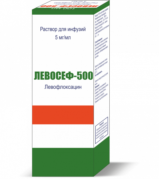 ЛЕВОСЕФ 500 раствор для инфузий 100мл 5мг/5мл