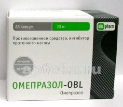 ОМЕПРАЗОЛ OBL 0,02 капсулы N28