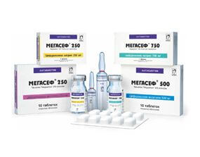 МЕГАСЕФ 250 порошок 2мл