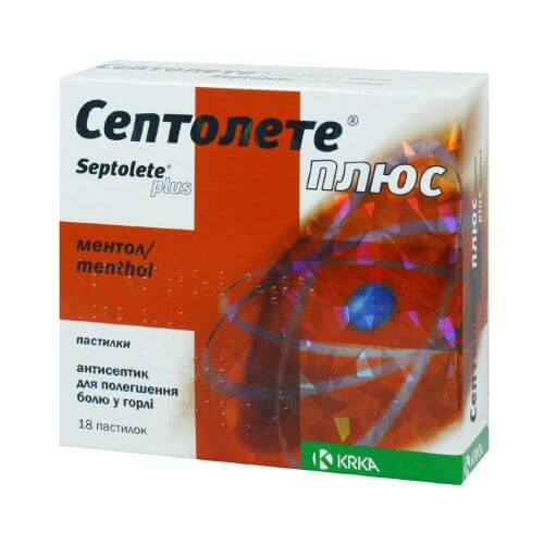 СЕПТОЛЕТЕ ПЛЮС пастилки со вкусом ментола N18