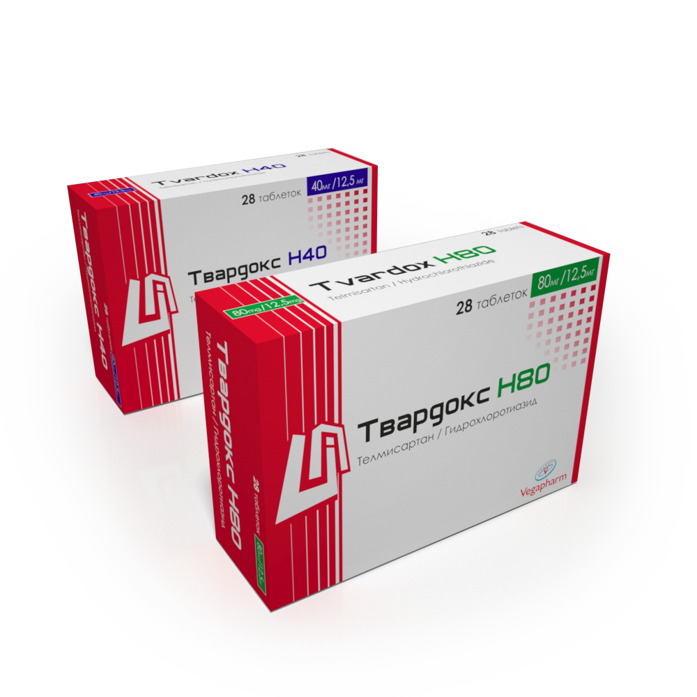 ТВАРДОКС Н40 таблетки 40мг/12,5мг N28