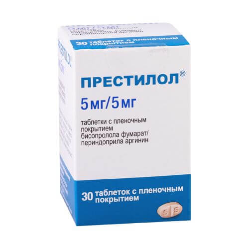 ПРЕСТИЛОЛ таблетки 10мг/5мг N30