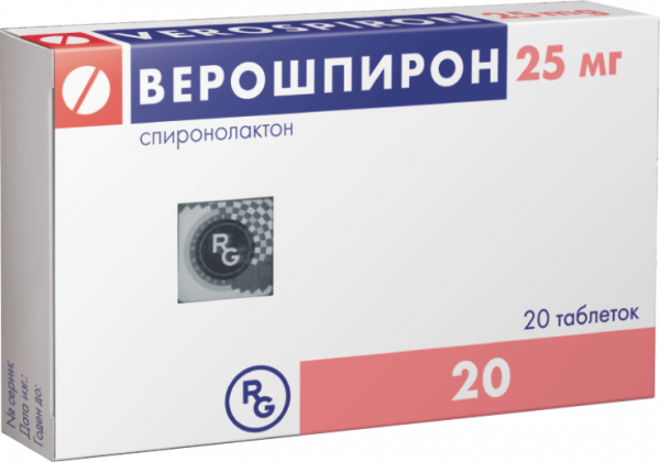 ВЕРОШПИРОН таблетки 25мг N20