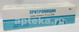 ЭРИТРОМИЦИН 10,0 мазь глазная 10000ЕД/г ЭРИТРОМИЦИН 10,0 мазь глазная 10000ЕД/г