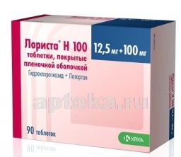 ЛОРИСТА Н 100 0,0125+0,1 таблетки N90