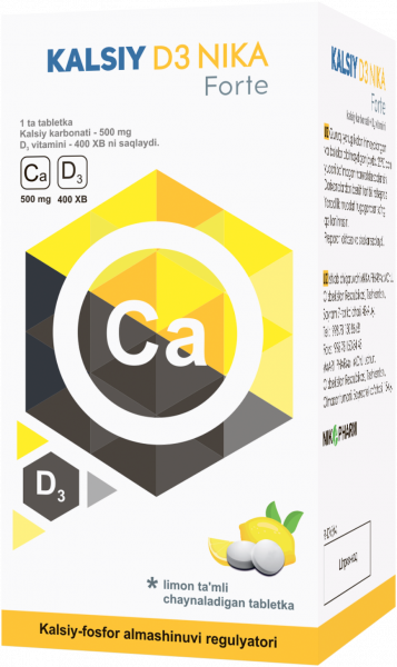 КАЛЬЦИЙ Д3 НИКА ФОРТЕ таблетки со вкусом лимона N60