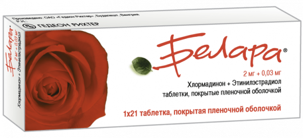БЕЛАРА таблетки 2мг/0,03мг N21