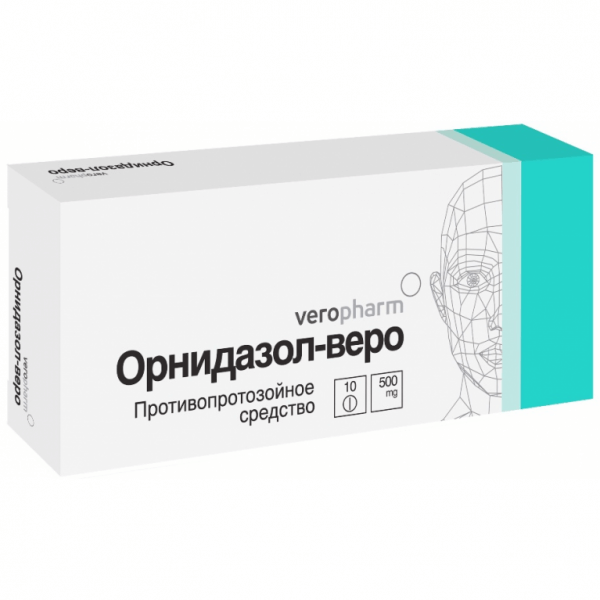 ОРНИДАЗОЛ ВЕРО 0,5 таблетки N10