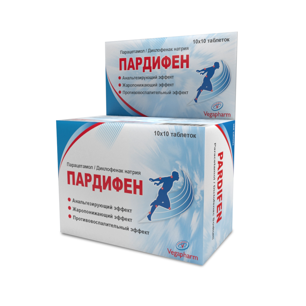 ПАРДИФЕН таблетки 500мг/50мг N100