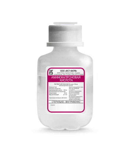 АМИНОКАПРОНОВАЯ КИСЛОТА раствор 100мл 50мг/мл
