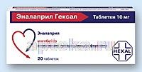 ЭНАЛАПРИЛ ГЕКСАЛ 0,01 таблетки N20