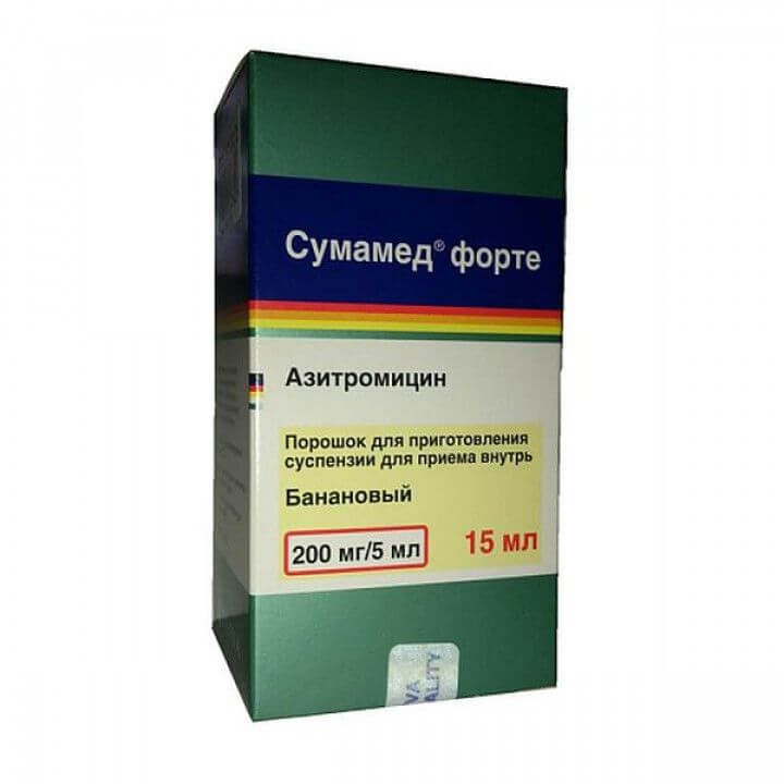 СУМАМЕД ФОРТЕ порошок  со вкусом банана 15мл 0,2/5мл