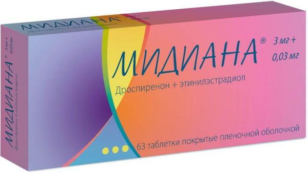 МИДИАНА таблетки 3мг/0,03мг N21