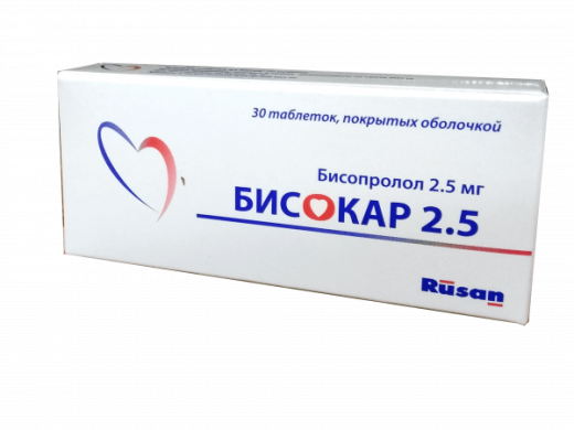 БИСОКАР таблетки 2,5мг N10