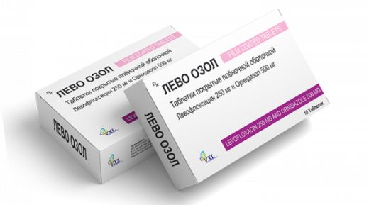 ЛЕВО ОЗОЛ таблетки 250 мг+500 мг N10