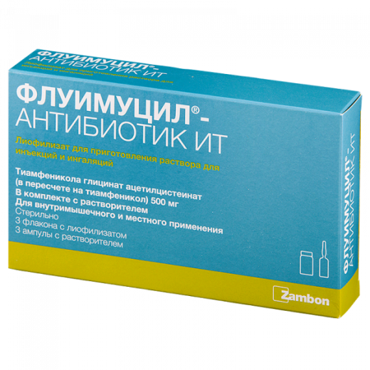 ФЛУИМУЦИЛ АНТИБИОТИК ИТ 0,5 порошок N3