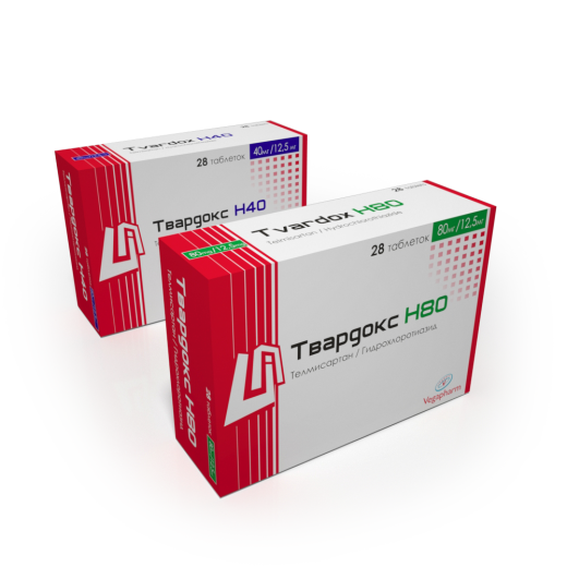 ТВАРДОКС Н40 таблетки 40мг/12,5мг N28