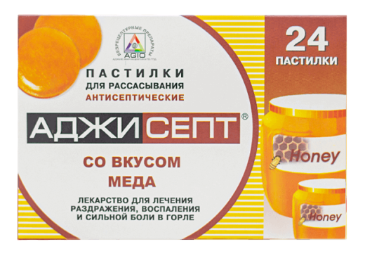 АДЖИСЕПТ пастилки со вкусом меда N24