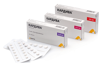 КАРДИВА таблетки 6,25мг N28