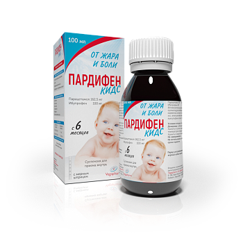 ПАРДИФЕН КИДС суспензия 100 мл 100 мг+162,5 мг/5 мл