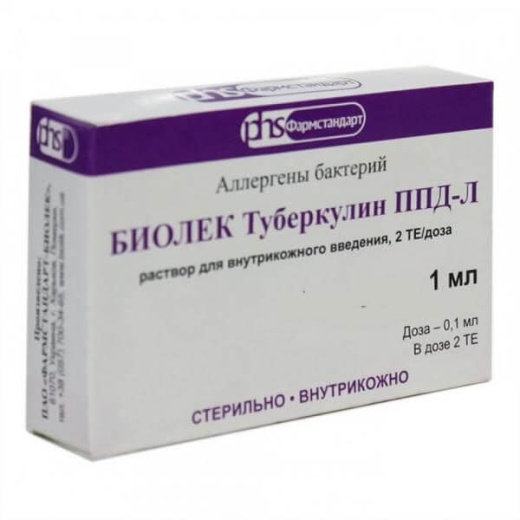 БИОЛЕК ТУБЕРКУЛИН ППД Л раствор для инъекций 1мл N10