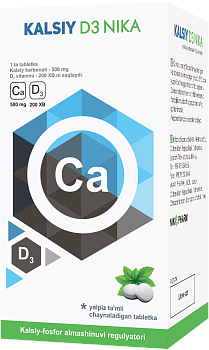 КАЛЬЦИЙ Д3 НИКА таблетки со вкусом мяты N30