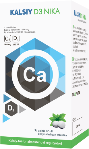 КАЛЬЦИЙ Д3 НИКА таблетки со вкусом мяты N30